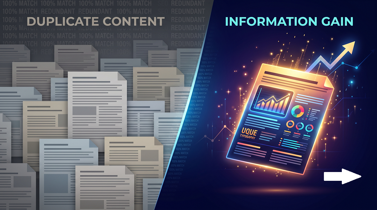 SEO information gain strategy — standing out from duplicate content
